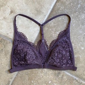 Aerie Lace Bralette Ashy Purple Size XS